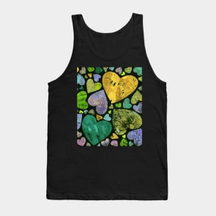 Hearty heart (golden yellow on black) Tank Top